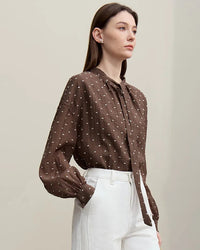 Loose Polka Dot Chiffon Shirt