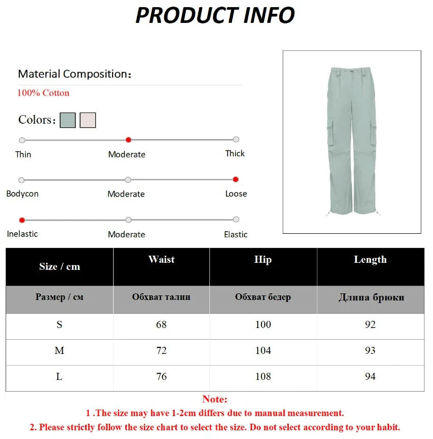 100% Cotton Elastic Waist Cargo Pants