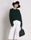 100% Cashmere Round Neck Cropped Sweater