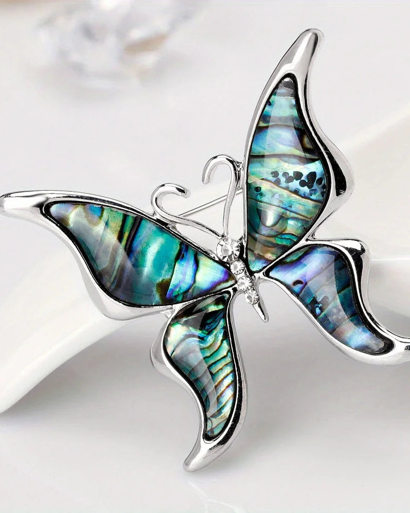Exquisite Butterfly Shell Brooch