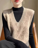 Stylish Loose V-Neck Knitted Vest