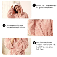 Thicken Flannel Hooded Cartoon Lounge Robe