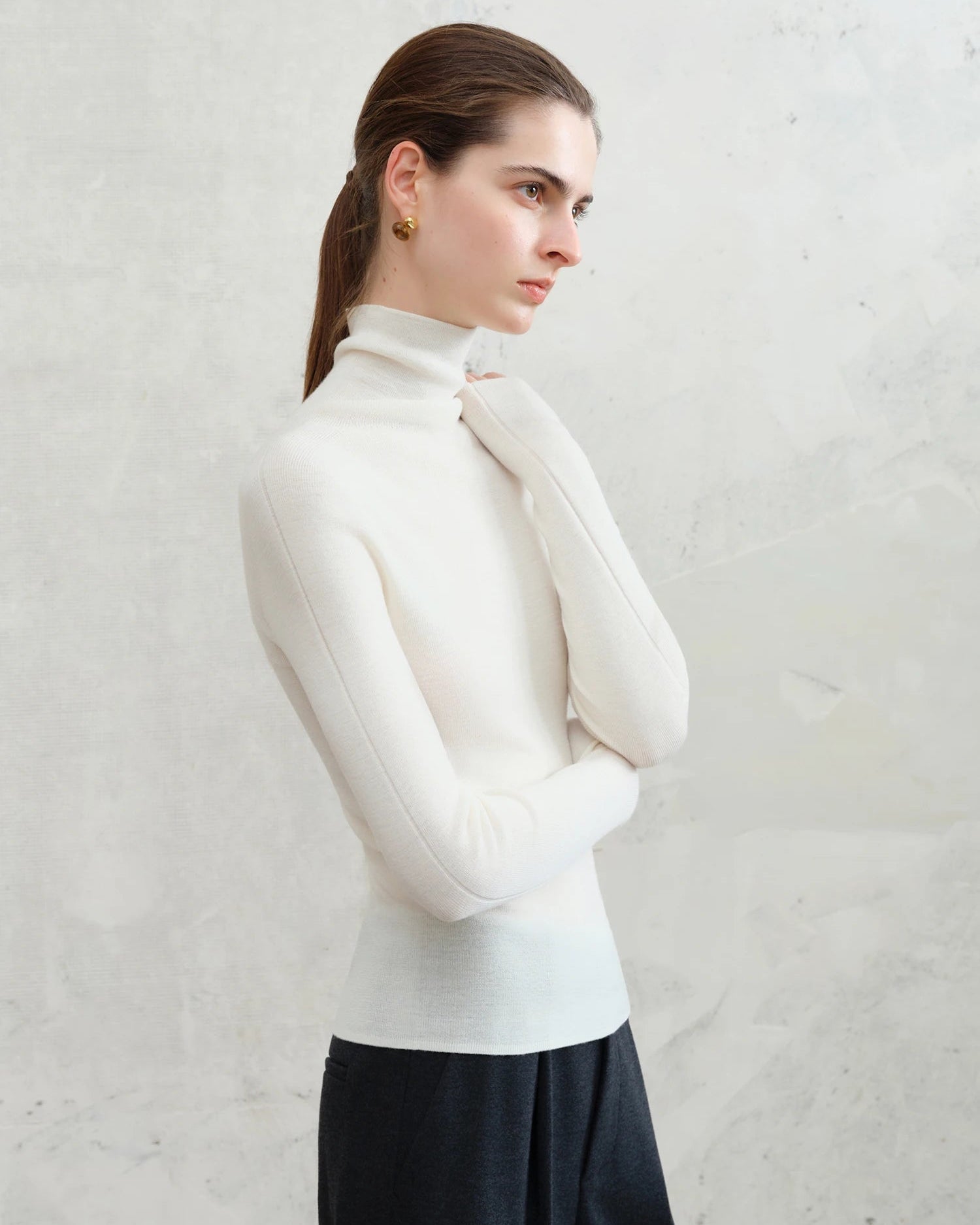 Seamless Turtleneck Sweater From Superfine Wool
