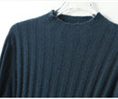 Ribbed Knitted 100% Wool Sweater Dress