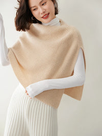 Thick Ribbed 100% Cashmere Shawl Scarf