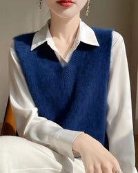 Stylish Loose V-Neck Knitted Vest