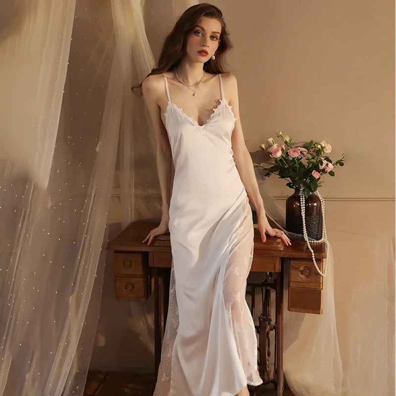 V-neck Backless Maxi Sleep Dress