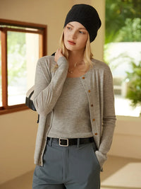 100% Cashmere Double Layers Beanie