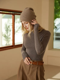 100% Cashmere Double Layers Beanie