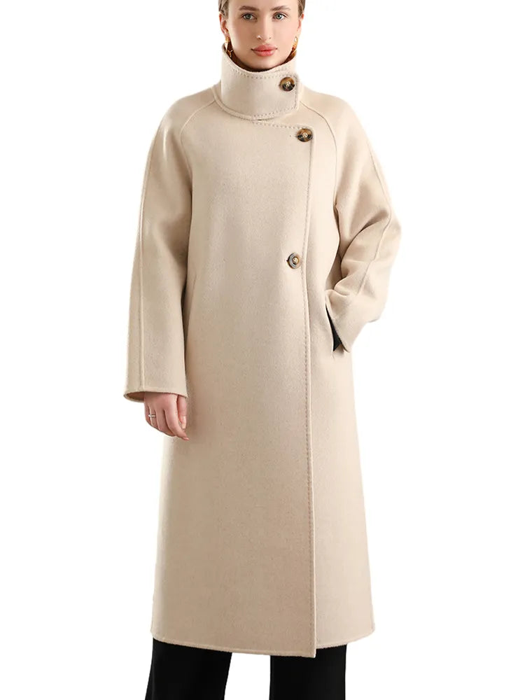 Single Breasted Versile 100% Wool Coat