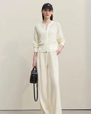 Casual Drop-Shoulder Sleeve Openwork Knit Sweater