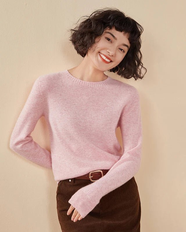 Casual Round Neck Loose Cashmere Sweater