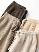 100% Merino Wool Knitted Wide-Leg Pants