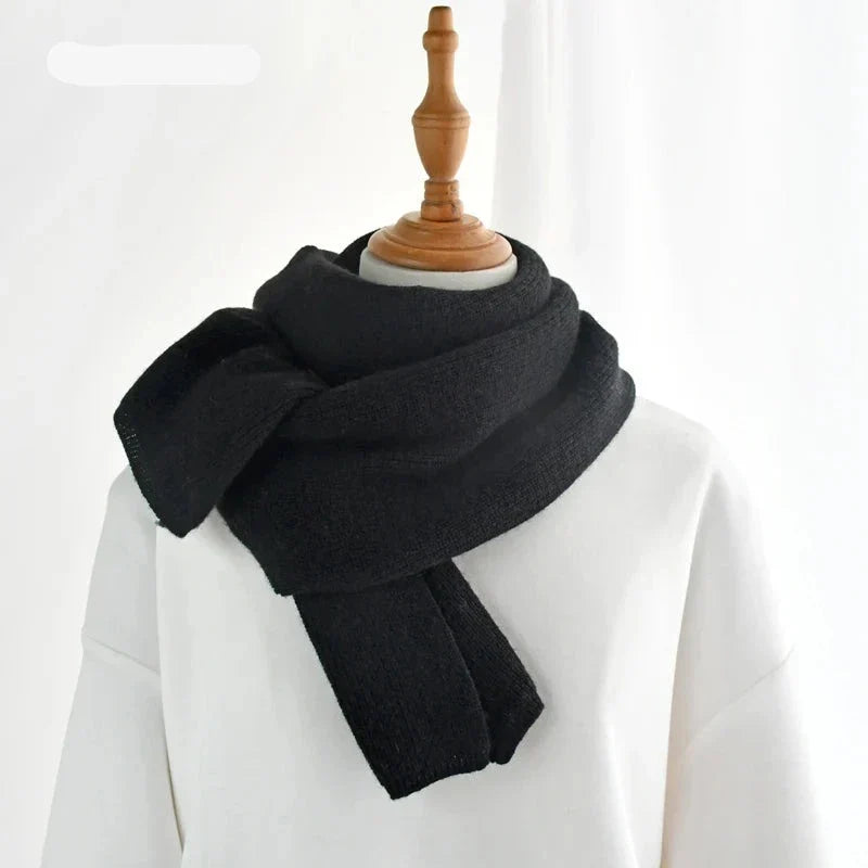 Luxury Wool Knitted Solid Color Scarf