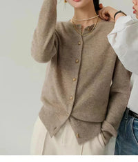 Crewneck 100% Cashmere Short Cardigan