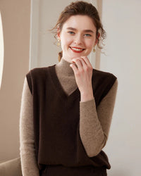 Simple Cashmere V-Neck Sleeveless Vest