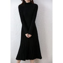 Ribbed Knitted 100% Wool Sweater Dress