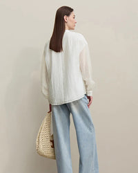 Loose Polka Dot Chiffon Shirt