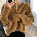 Round Neck 100% Cashmere Short Cardigan