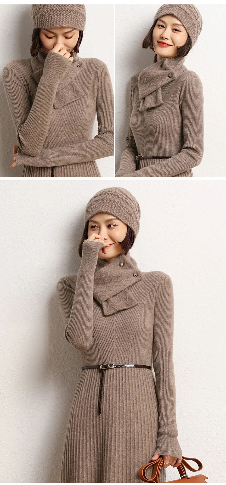 100% Cashmere Knit Warm Scarf