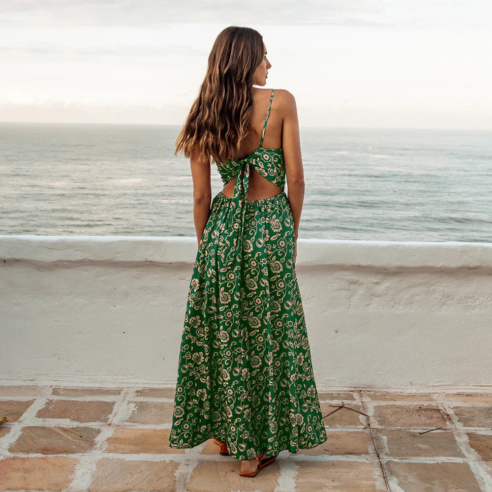 Back Tie Beach Maxi Dress