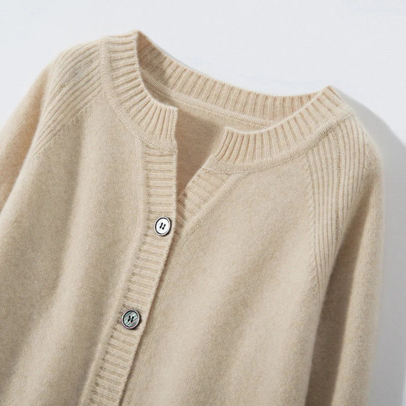 100% Cashmere Knitted Short Cardigan