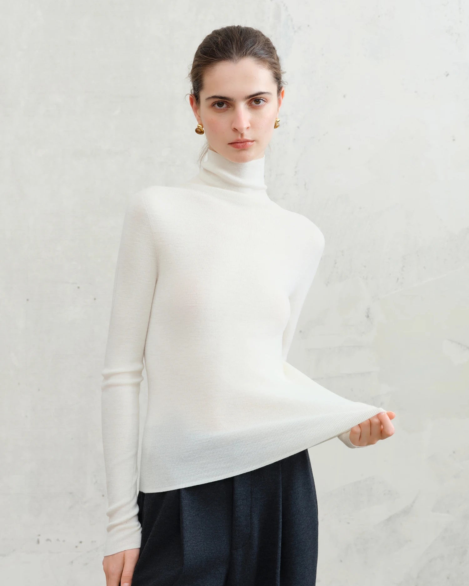Seamless Turtleneck Sweater From Superfine Wool