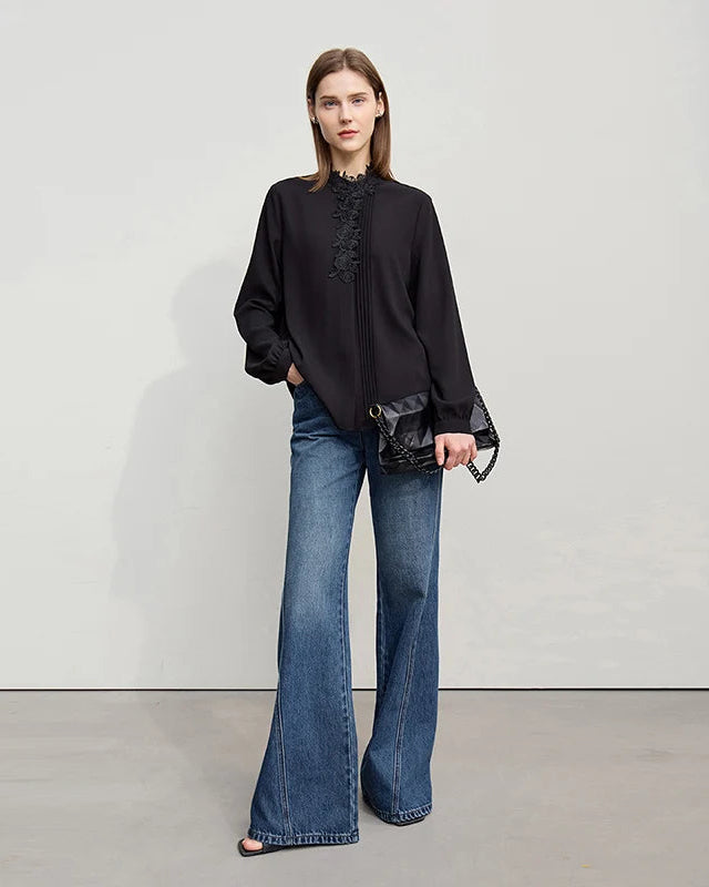 Retro Loose Cotton Flared Jeans