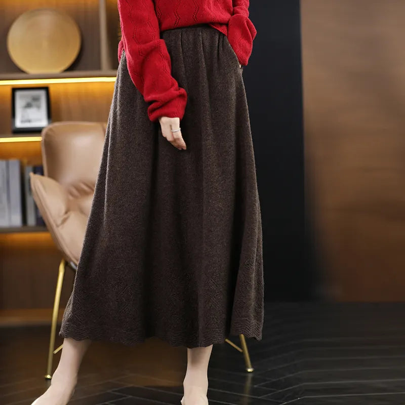 Pure Wool A-Line Skirt