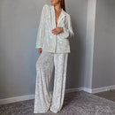 Turn-down Collar Casual Pajamas Suit