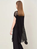 Hollow Out Round Neck Tops