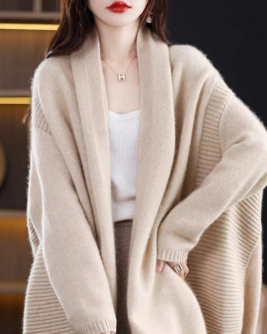 Soft And Thick Wool Cardigan Shawl