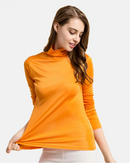 Solid-Color High-Neck Long-Sleeve Pullover