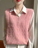 Stylish Loose V-Neck Knitted Vest