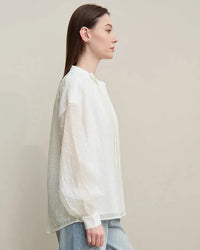 Loose Polka Dot Chiffon Shirt