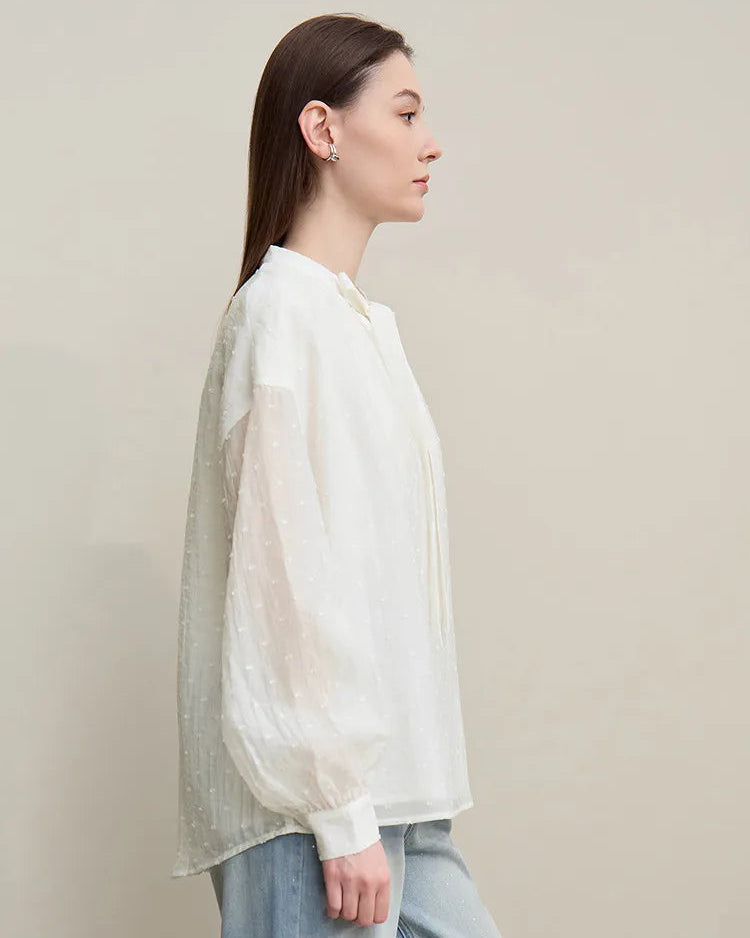 Loose Polka Dot Chiffon Shirt