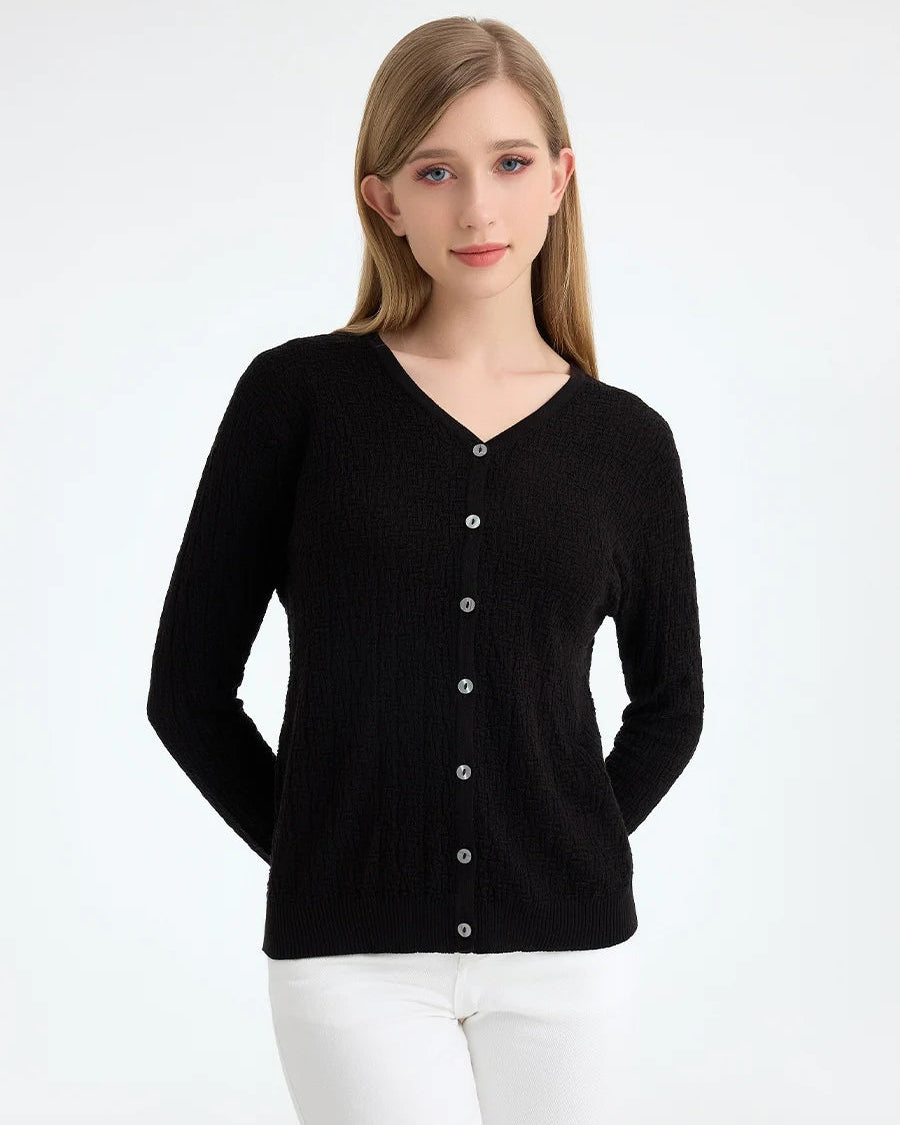 Soft Solid Color V-Neck Cardigan