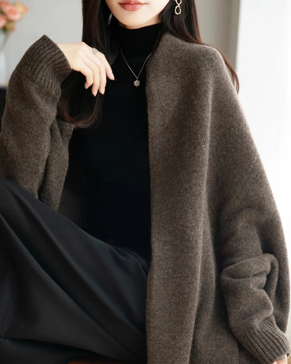 Wool Loose Long-Sleeved Tassel Shawl